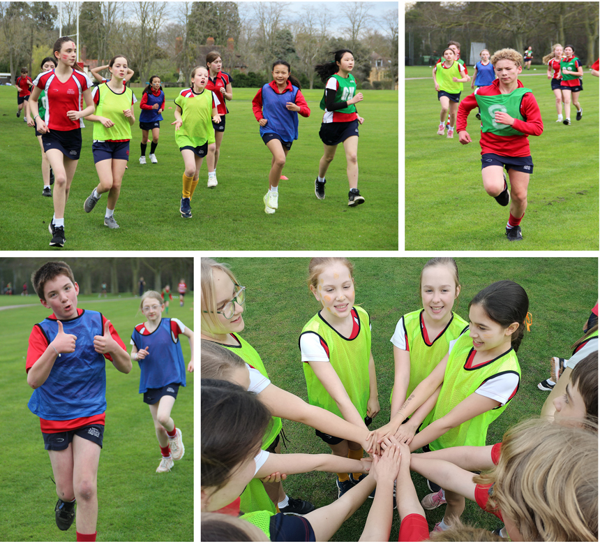 Students competing in cross country