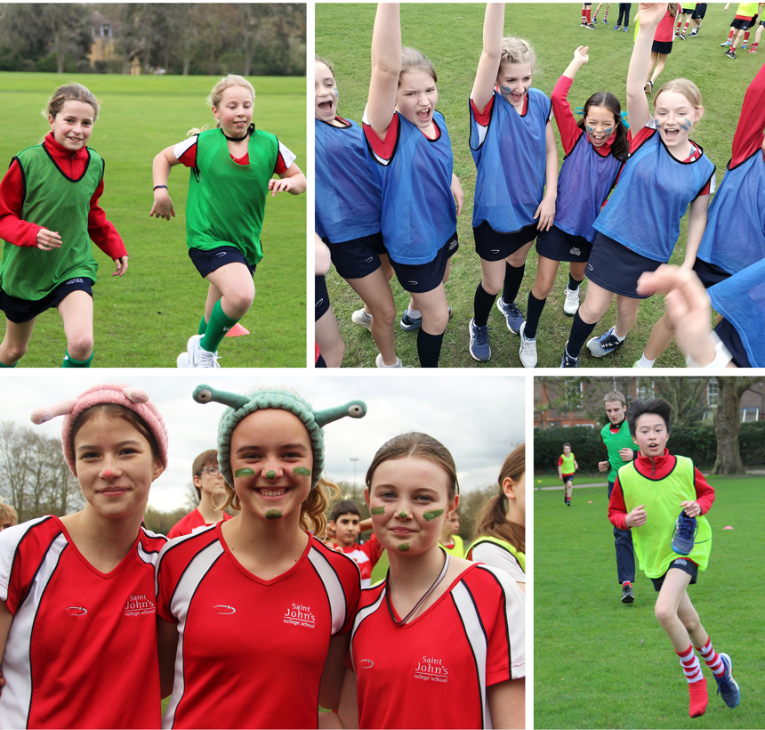 Students competing in cross country