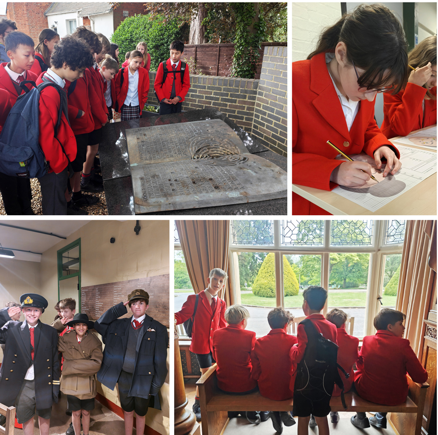 children looking around the bletchley park museum
