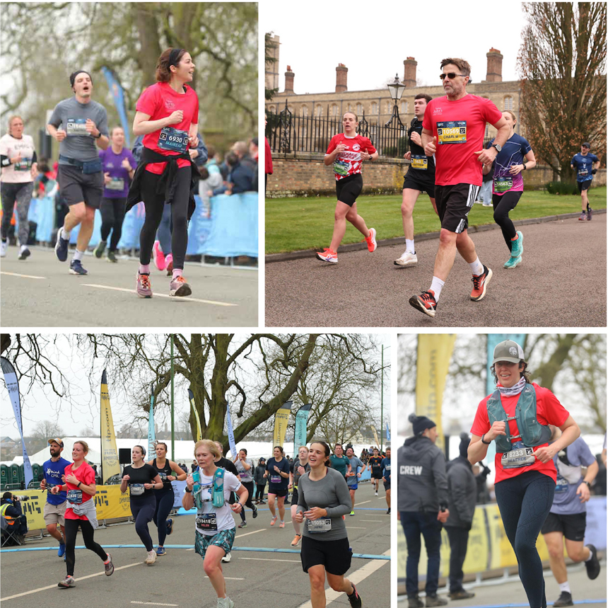 marathon runners running through cambridge