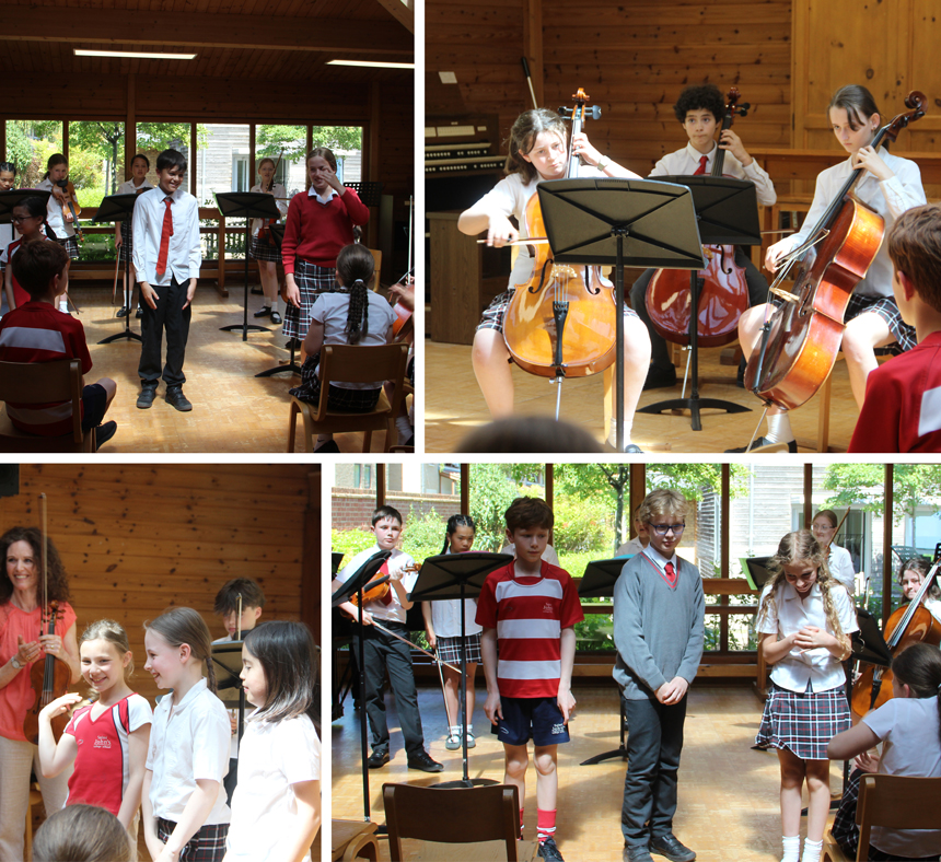 pupils performing at the concert