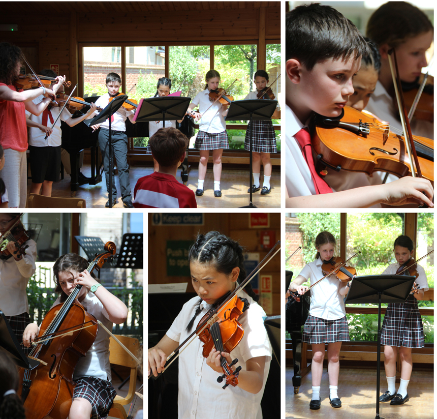 pupils performing in a concert