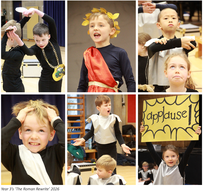 children dressed in costume acting on stage