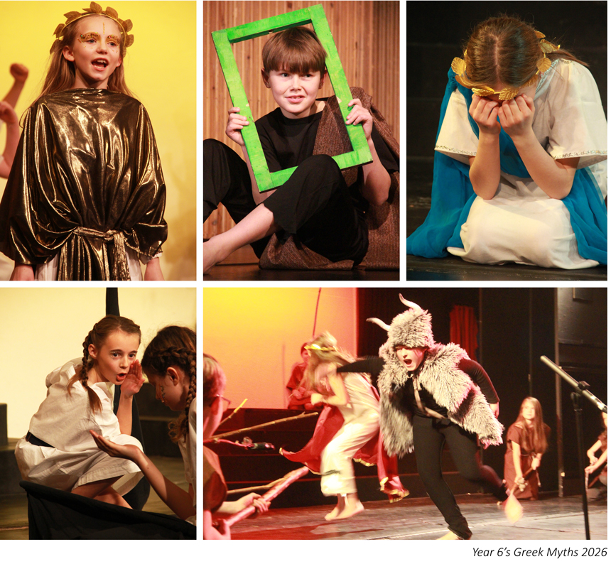 children dressed in costume acting on stage