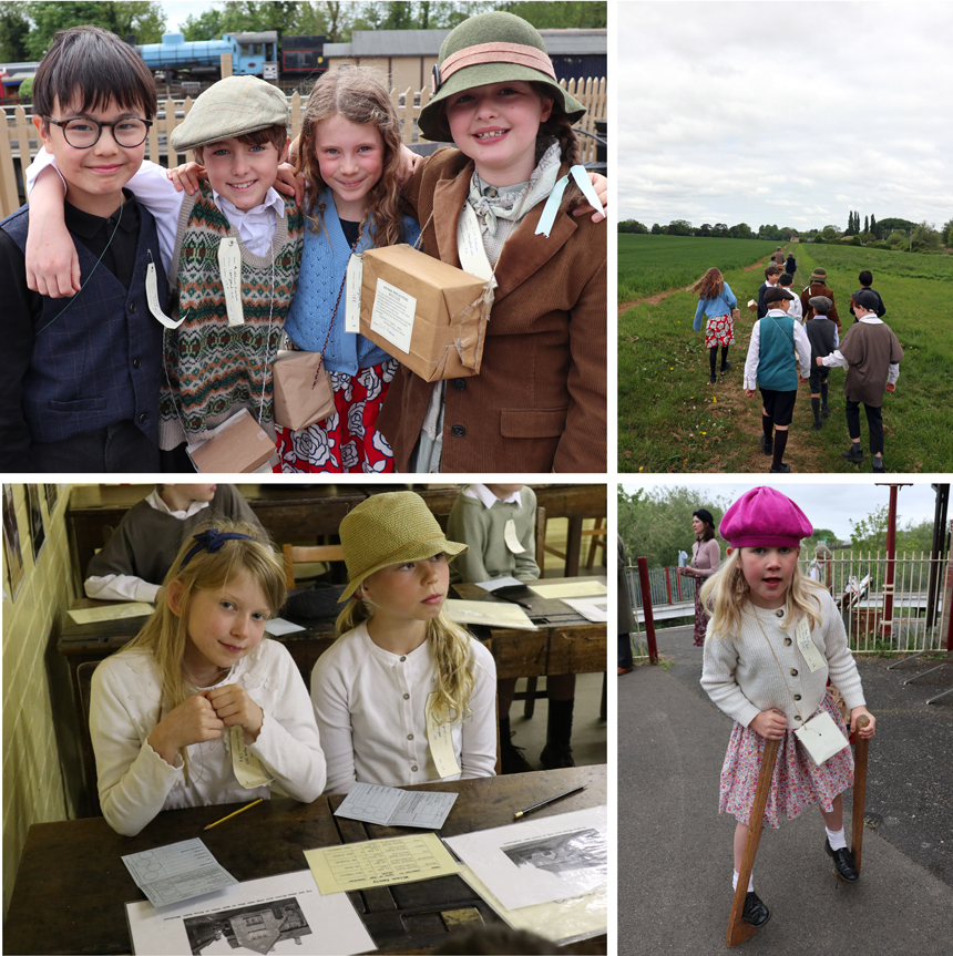 children on a wartime day at stibbington