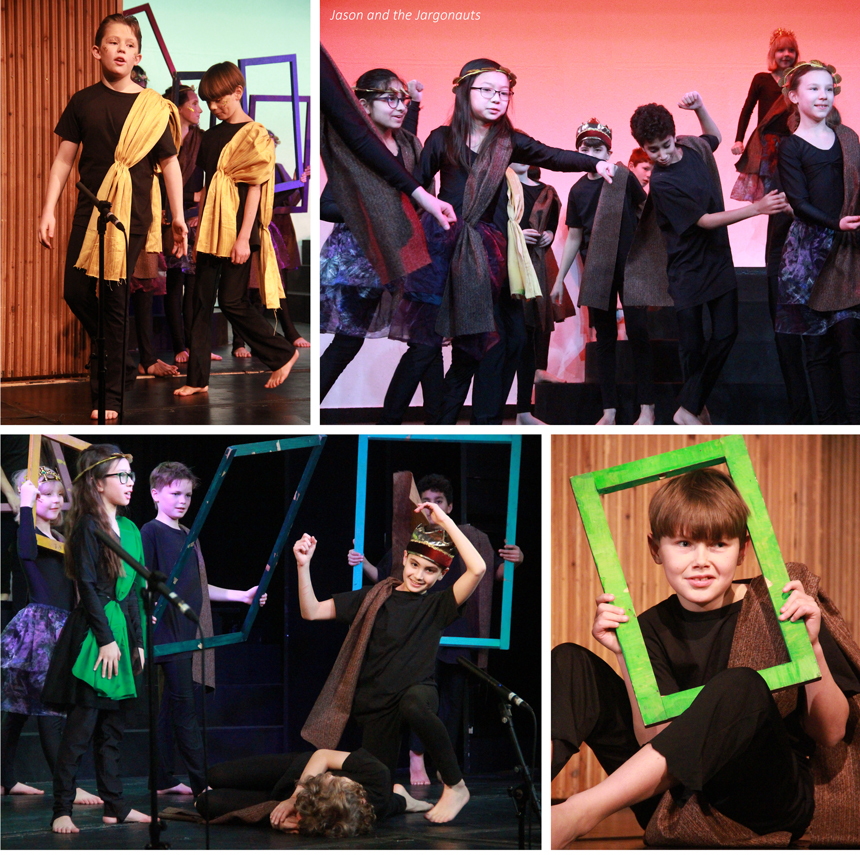 children performing greek myths on a stage