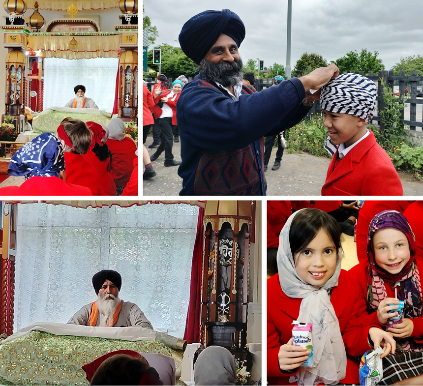 pupils on a trip to a gurdwara
