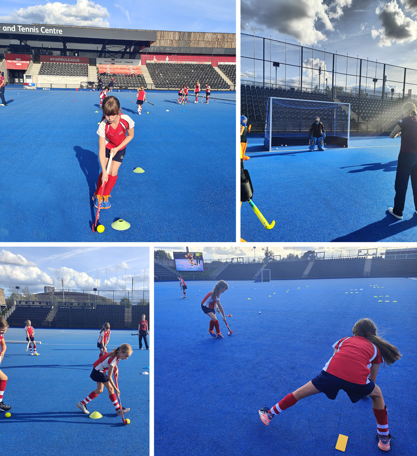 girls playing hockey