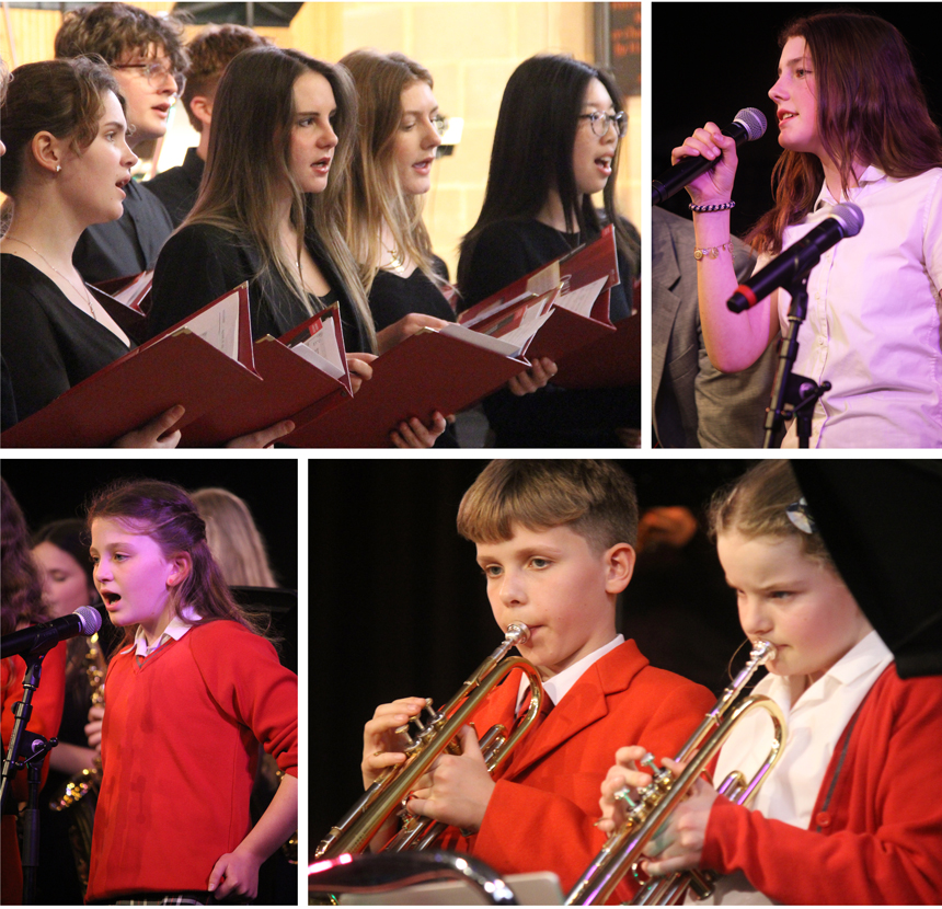 children singing on the stage
