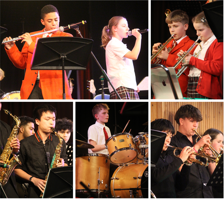 children singing on the stage