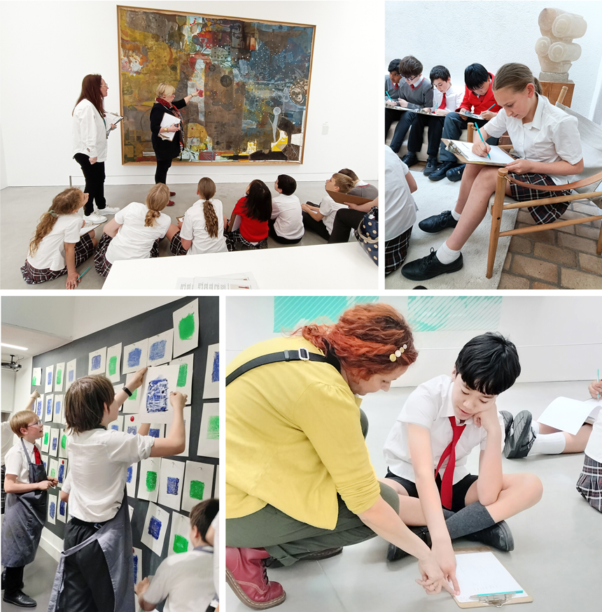 children visiting an art museum