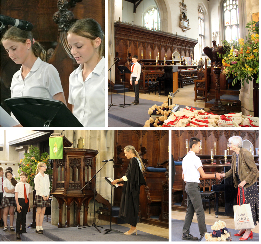 children attending a service in a church