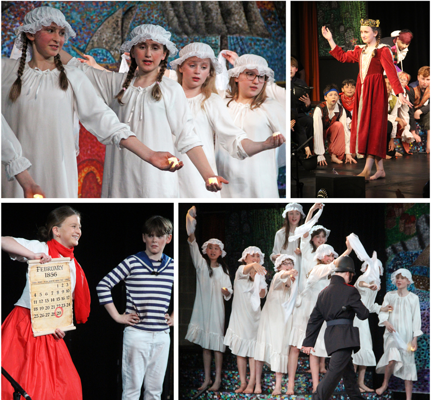 children dressed as pirates on the stage