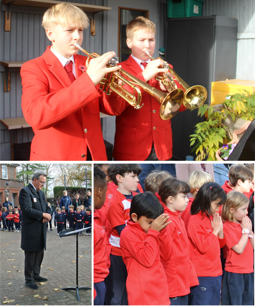 children outside commemorating remembrance day