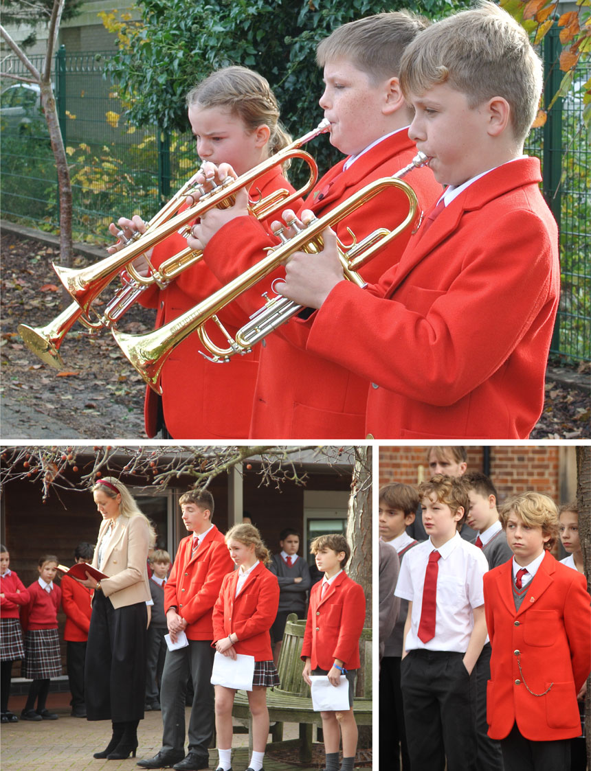 children outside commemorating remembrance day