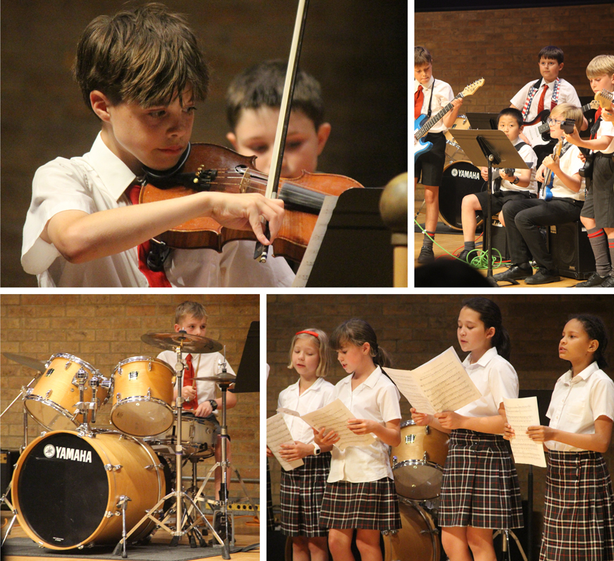 children performing at a music concert