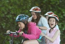 Children having fun on a bicycle