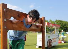 Parent participating in fun day