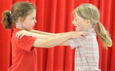 Photograph showing 2 girls dancing