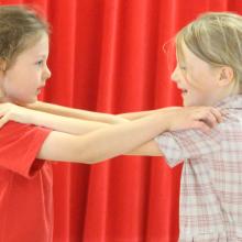 Photograph showing 2 girls dancing