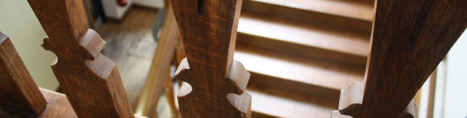 View of stairs through the balustrade