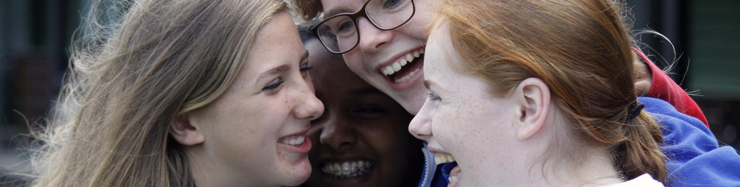 Group of friends laughing with joy